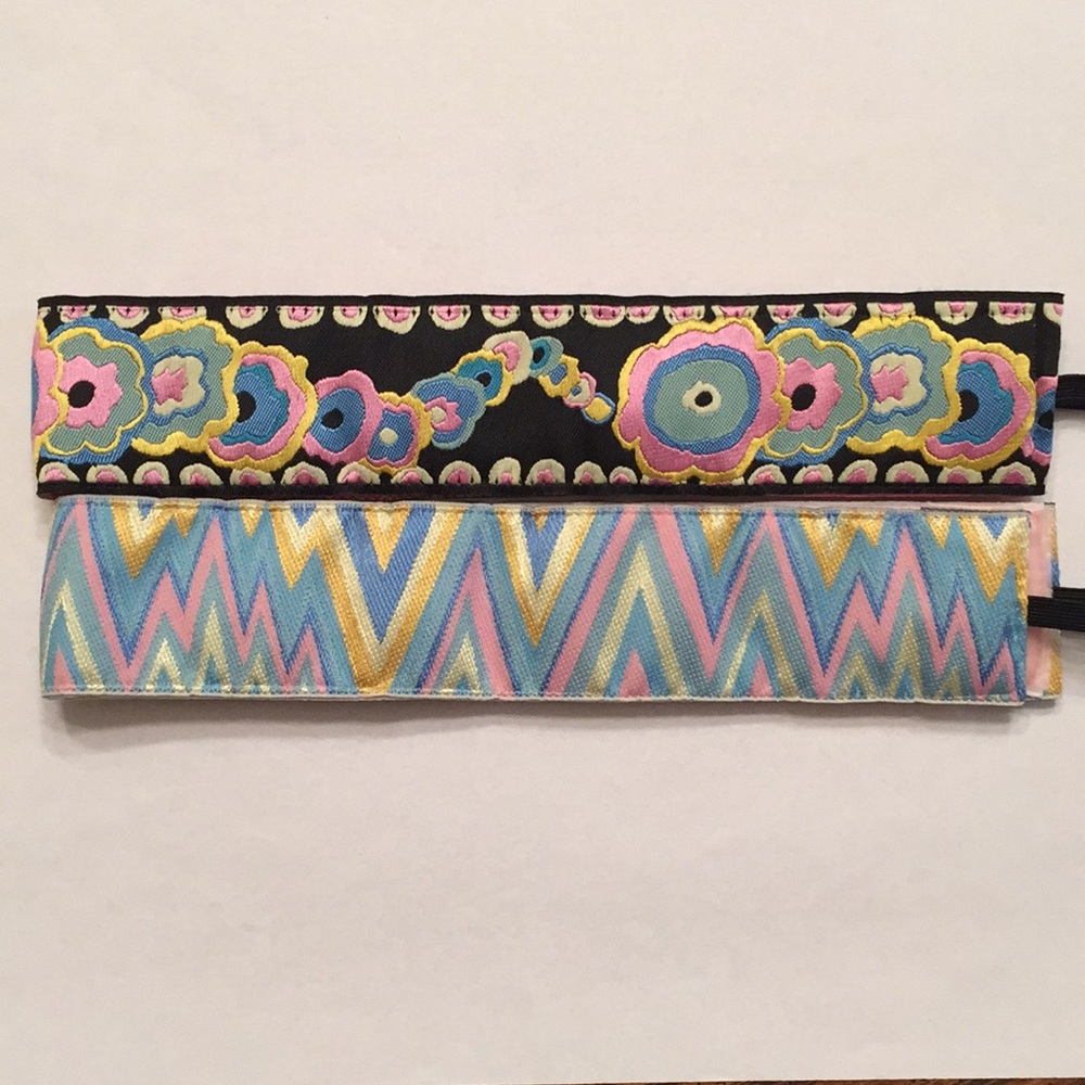 Two Thick Patterned Sweaty Bands